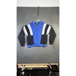 Vintage Spalding Jacket‎ Mens Medium Blue Black Full Zip Track Warm Up 80s 90s
